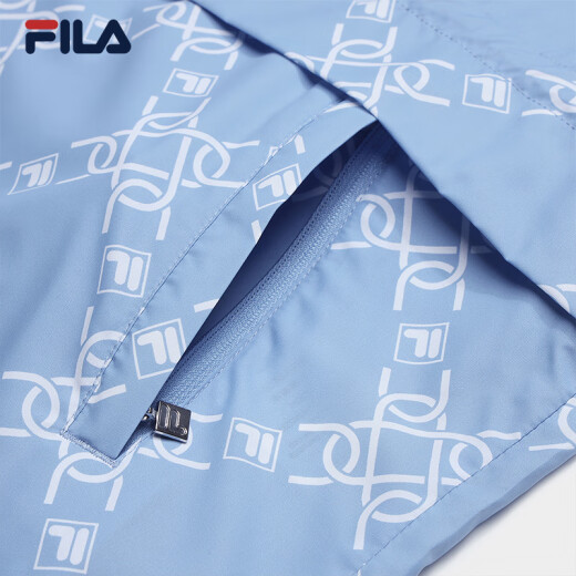FILA 斐乐官方女士梭织外套2025夏新款休闲舒适满印防晒连帽上衣 满印一-ZA L 170/88A/L