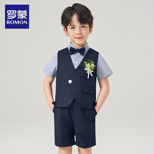 Romon Kinderkleider Boy Abschlussanzug Britische Geburtstagsfeieranzug Flower Boy Performance Anzug 150