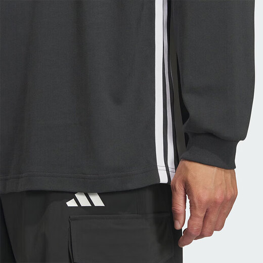 Adidas (adidas) long-sleeved T-shirt for men and women, 2025 autumn new couple sports and fitness breathable casual round neck pullover KF5194 S