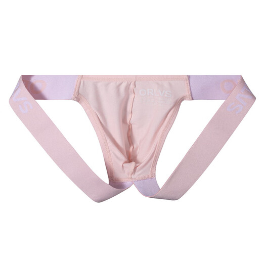 Zi Jiafu Men's Sexy Waistless Men's T-Pants Breathable and Sexy Low-waisted Double Buttocks-Revealing T-Pants Pink/Pink M