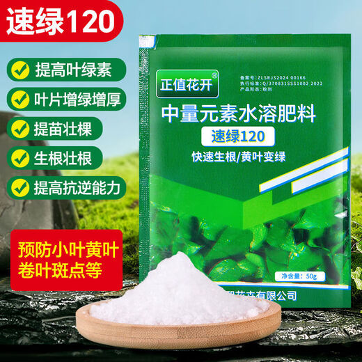 Quick Green 120 Foliar Fertilizer Chlorophyll Genuine Thick Leaf Vegetables Flowers Fruits and Vegetables Universal Water-Soluble Fertilizer Factory Direct Sales Powerful Quick Green 120 50g*50 Bags Affordable