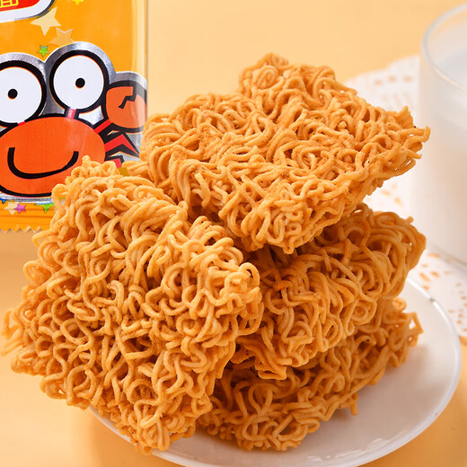 皮皮庆蟹黄干脆面方便面蟹黄风味干吃面办公休闲零食解馋小吃捏碎面整箱 （整箱）蟹黄干脆面 14g*30袋