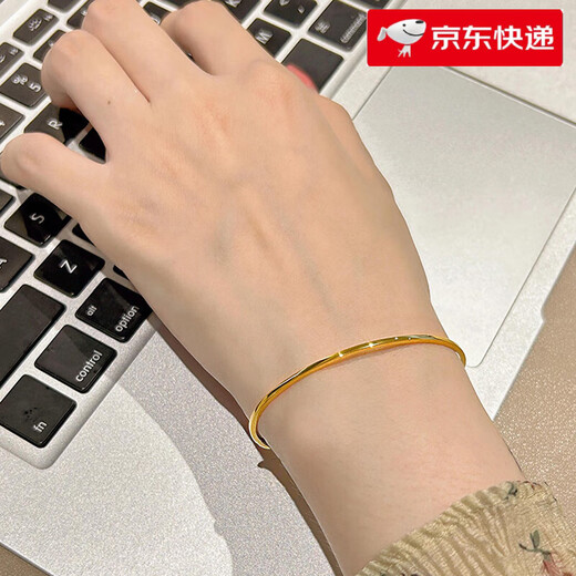 Fat Donglai's same style 18k gold bracelet, original, classic, versatile, handmade, niche design for women, simple and extremely fine ring, extremely small square bracelet 60mm (medium size)