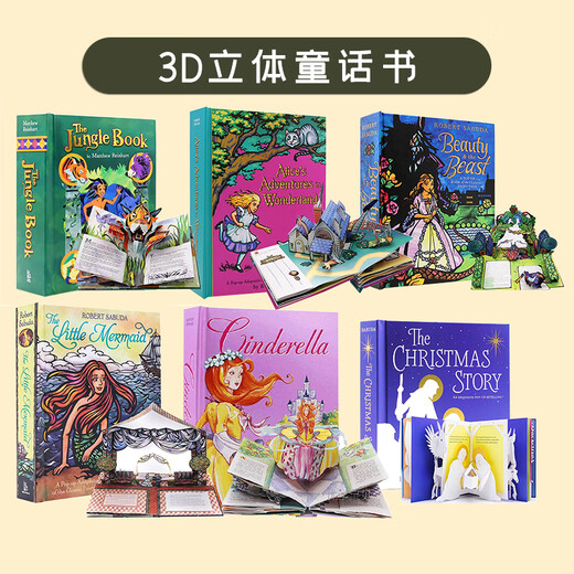 Little Mermaid Dreidimensionales Buch Original English Bilderbuch Das Little Mermaid Pop-up Andersens Werke Fairy Tales Mythologie Prinzessin Fairy Tales Bücher, die Mädchen lieben, um Kindertag Geschenke Flugzeug Flughafen Flughafen Flughafen zu lesen.