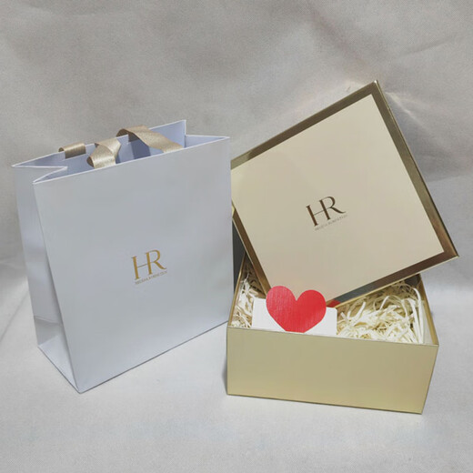 Suitable for counter HR Helena gift bag black and white bandage gift box empty box handbag green bottle essence bag large handbag +22*22*10cm