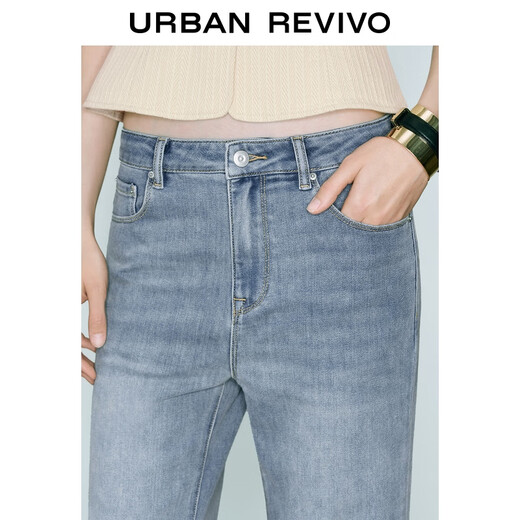 UR2025 Sommer Neue Frauenkleidung Retro Waschkatze Whisker Mahlen weiße Jeanshosen UWM850130 Hellblau 26