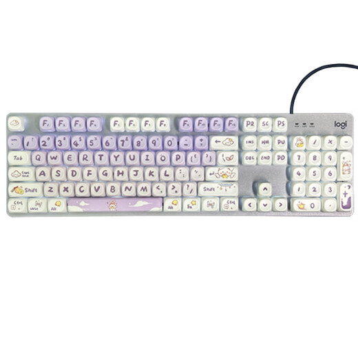 Logitech K845 Teclado mecánico Pudín de leche de doble piel PBT Oficina de alto valor E-Sports Green Black Tea Axis Gradiente Púrpura Pudín azul PBT Material PBT Axis verde (el sonido de paso es nítido) solo se puede conectar