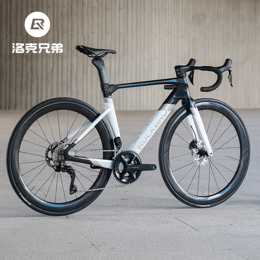 洛克兄弟（ROCKBROS）碳纤维公路车UT电变套件套轻量内走线碟刹气动自行车官方旗舰 黑银白(禧玛诺R7170套件) 其他 x 24速