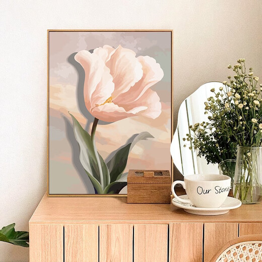 Attendez que les fleurs fleurissent la crème de vent couleur diy tulipes fleur peinture à l'huile numérique Diy remplissage de peinture décorative peinture sj6227 30 * 40cm