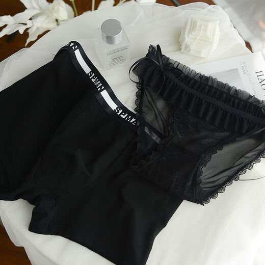 Opeodly Chinese Saint Valentin Couple sous-vêtements un mâle et une femme en dentelle sexy coton pantalon boxeur respirant 6628 couple un mâle et une femme m femelle l