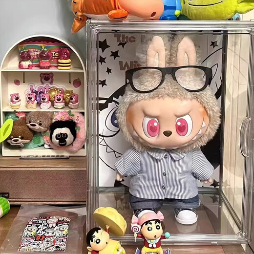 Sailoto labubu display box enamel labubu display box king labubu blind box storage box pendant transparent dustproof extra large labubu storage box