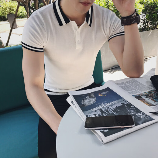 LA海澜之家同款2025夏季polo衫男短袖t恤翻领潮流保罗修身韩版针织 9758绿色 XL
