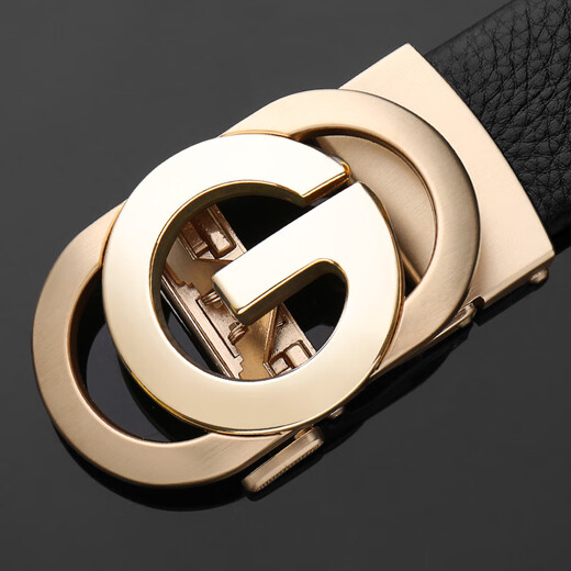 COW belt men's automatic buckle genuine first-layer cowhide belt casual jeans business belt C-858 gold