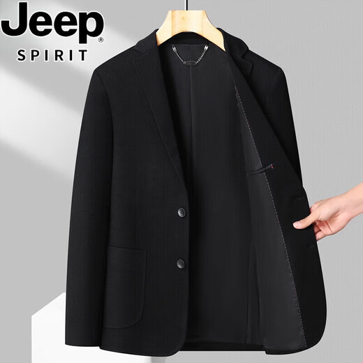JEEP SPIRIT blazer men's business casual small suit single-piece spring and autumn formal wear middle-aged dad 9926 grey [dark pattern] classic versatile M 170 [recommended 100-119Jin [Jin equals 0.5 kg]]