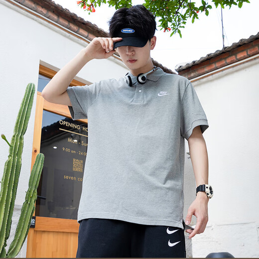 耐克（NIKE）纯棉OLO衫商务翻领短袖男宽松透气运动T恤休闲半袖 绿色/FN3895-365 纯棉透气 假一 L 130-150斤