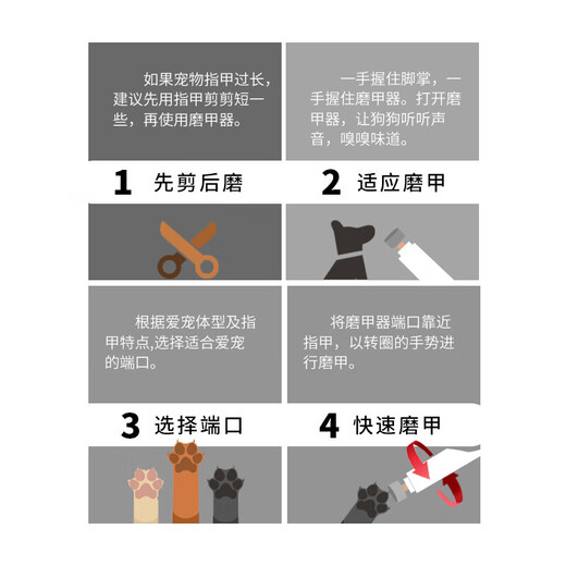 Yingshen Pet Electric Nail Grinder Bass Low Vibration Cat and Dog Nail Grinder Electric File Rechargeable Nail Grinder 670