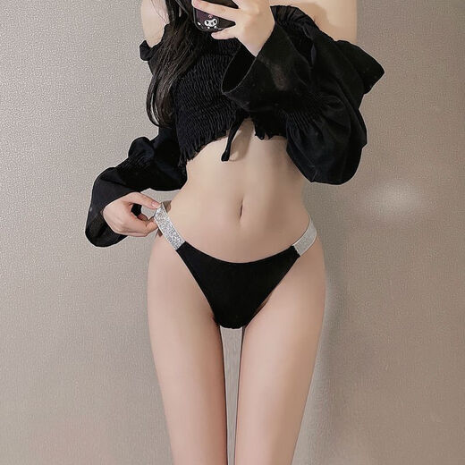 Renduo unisex thong ultra-thin tight low-waist fitness temptation ice silk sports solid color girl seamless quick-drying royal blue M