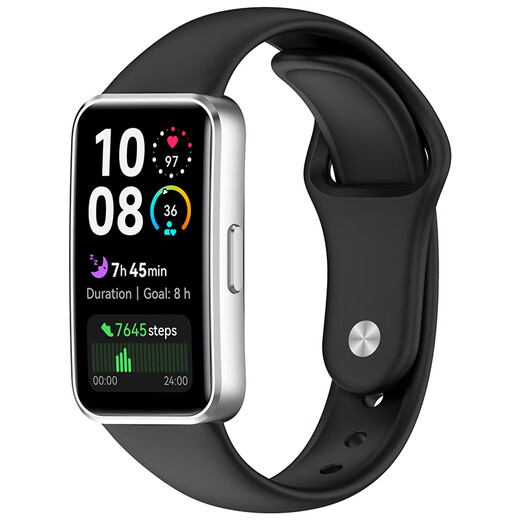 KMaxAI is suitable for Huawei bracelet 10/9/8 silicone strap NFC/standard version bracelet wristband, colorful replacement watch strap for men and women, small fresh sports bracelet strap, black