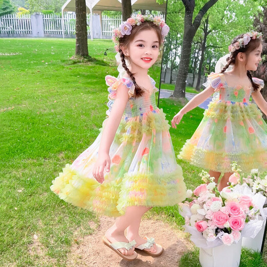 Girls Skirt Summer 2025 New Style Children's Dress Sleeveless Summer Princess Dress for Little Girls Super Beautiful Picture Color 120 cm