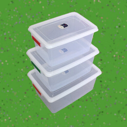 
SHUNFUMEI Extra large capacity extra large thick sealed box Hotel refrigerator freezer storage box Plastic transparent fresh-keeping box 9905 seal 26*18*9