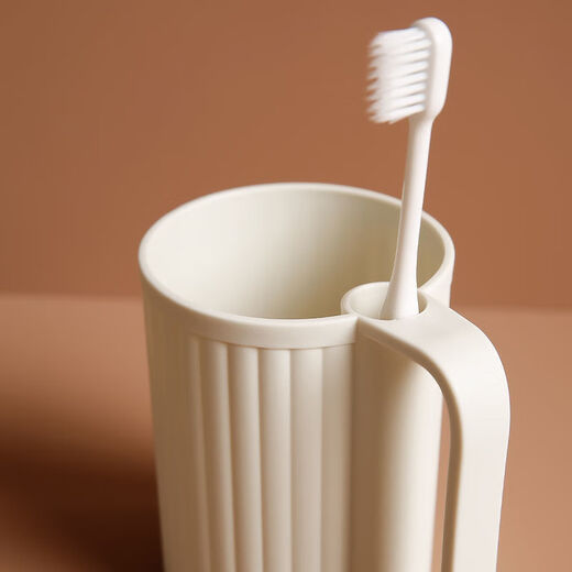 High-value brushing teeth and mouthwashing cup household simple toothbrush cup washing cup teeth tank couple handle plastic tooth cup student 9276 orange + lake blue + white + yellow