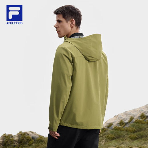 
FILA official couple woven jacket 2025 autumn new fitness outdoor sports windproof and moisture-permeable hooded top