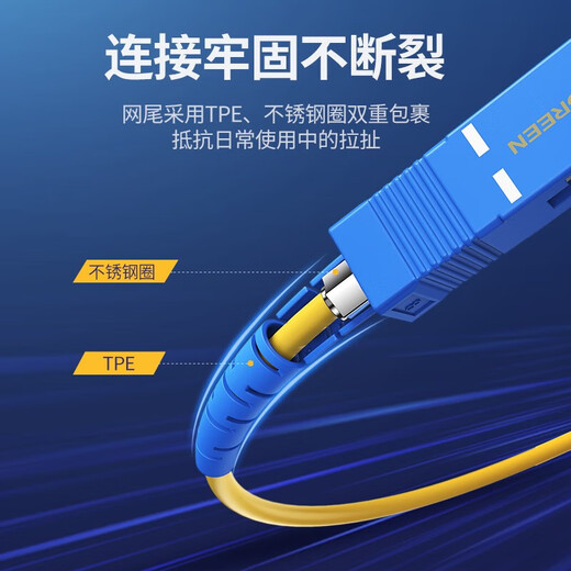 Green fiber optic jumper telecommunications grade 10 Gigabit SC-SC/FC/ST/LC/single-mode single core Low smoke halogen-free home fiber optic cable machine room engineering special transceiver jump fiber pigtail [LC-SC single-mode double core] engineering telecommunications grade NW364 5 meters
