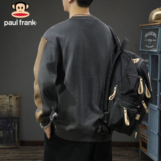
Big Mouth Monkey (Paul Frank) sweatshirt men's spring and autumn American long-sleeved T-shirt men's trendy jacket men's top bottom shirt dark gray XL