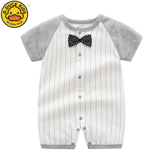 G.DUCKKIDS婴儿衣服夏季满月男宝宝连体衣新生儿哈衣爬服薄款包屁衣1岁夏装 印粉萌妹短袖P691 36cm 59c