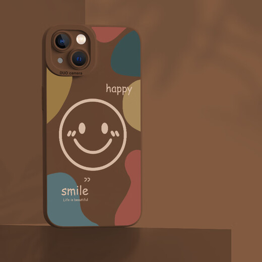 
Lebo Leto Apple 14 mobile phone case iPhone 15 new 13pro Apple 12 lens all-inclusive 11 protective case 15proma antique white GH1585 color block smiley white silicone angel iPhone 14
