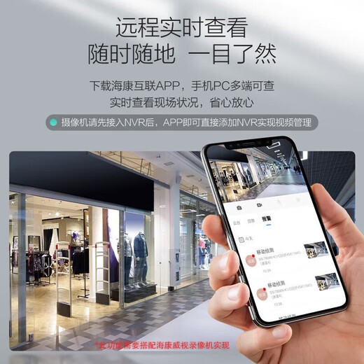 海康威视（HIKVISION）400万高清全彩监控球机 PoE供电人形检测高清拾音手机远程室外防水摄像头 DS-2CD1345V2-LA 4mm