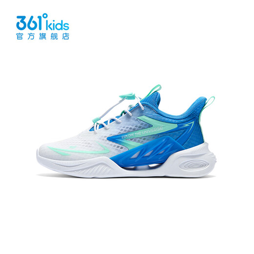 
361 children's shoes for boys and girls sports running shoes for 2024 summer new mid-to-large children's shoes 361 degree white/earth blue/meditation green 36