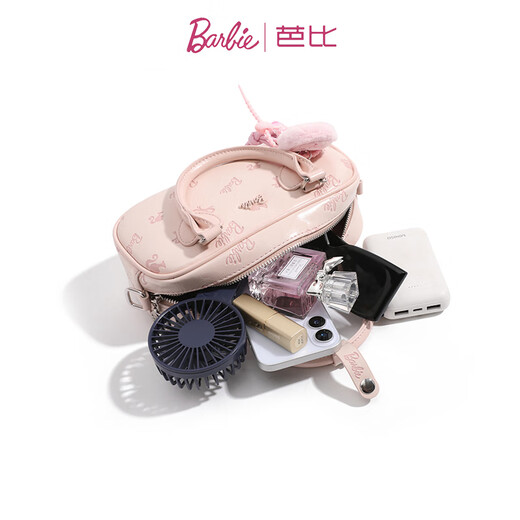芭比（Barbie）单肩包包女2025年新款轻奢大牌斜挎手提保龄球包生日礼物送女朋友