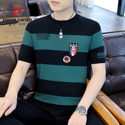 皮尔卡丹（pierre cardin） 针织冰丝短袖男夏季2025新款商务纯色无痕潮牌修身高端圆领T恤 1518白色 M