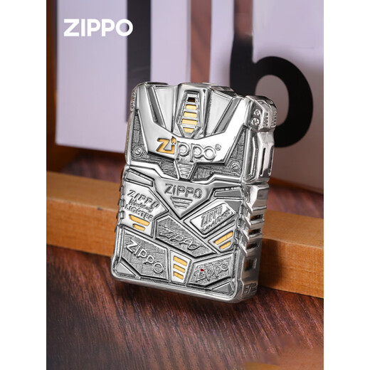 ZIPPO打火机机甲 正版防风煤油火机盔甲情人节送男友礼物 机甲-银色【单机无油】DY9902TJ