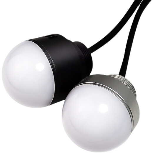 Sound and light alarm metal three-color indicator light Mini LED waterproof spherical equipment warning light semi-circular signal light waterproof three-color always on 24V (30mm)