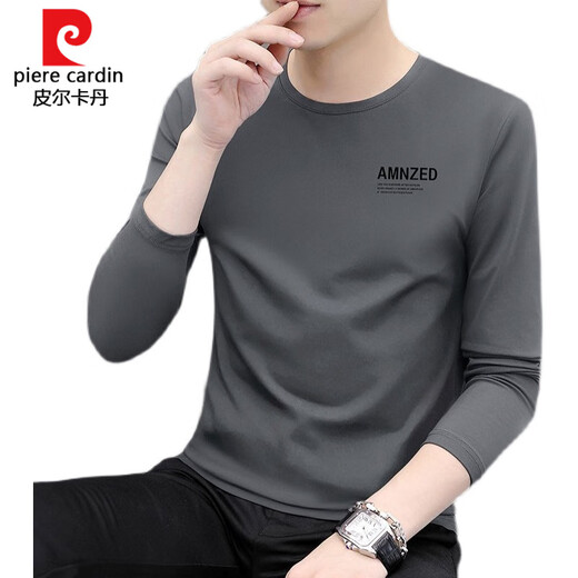 
Pierre cardin knitted high-quality long-sleeved T-shirt for men in autumn 2025 new base shirt for men in spring and autumn with ice-soft silk round neck 9209 carbon ash M Recommended 70-90 Jin [Jin equals 0.5 kg]