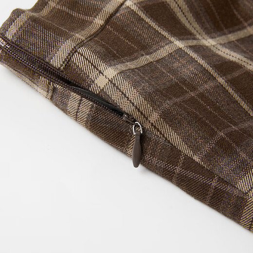 Xiangying Maillard Coffee Color Plaid Skirt Women's 2025 Autumn New Style Unique and Unique Irregular High Waist Skirt Coffee Color M 160/64A/95-110Jin Jin is equal to 0.5 kg