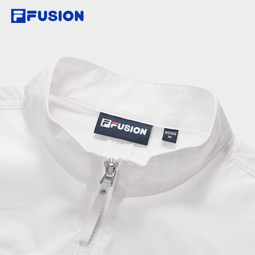 FILA FUSION斐乐潮牌梭织短袖外套女2025秋新款时尚宽松短款上衣 云白色-WT S 160/80A/S
