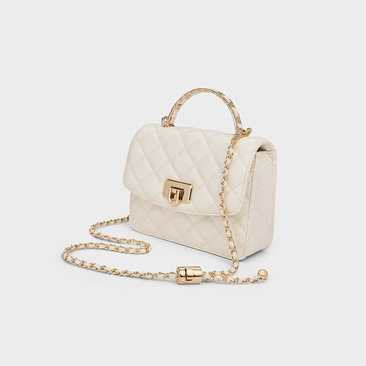 Charles / Keith25 Automne Nouveau produit Chaîne Diamond Handheld Handheld Crossbody Sac Small Square Sac Sac pour femmes CK2-50701608 CRAME LAIS BLANC S