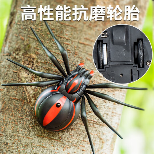 爱儿优（AIERYOU）儿童电动遥控蜘蛛玩具抖音5网红爬行仿真小动物4-6岁男孩女孩 经典版-遥控瓢虫红色款9922+螺 官方标配