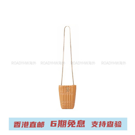博柏利（BURBERRY）Lola萝拉包品牌磁扣链条绗缝羔羊皮水桶包斜挎单肩包女款浅棕色 基础装(包+防尘袋)