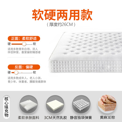 
Hilton Five-Star Hotel Mattress Natural Latex Independent Spring Mattress Soft and Hard Dual Use Simmons Home Mattress Soft and Hard Dual Use 1350*2000