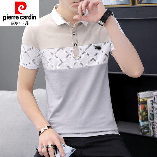皮尔卡丹（pierre cardin）2025夏季青年男士短袖t恤男修身翻领polo.衫潮流韩版男装半袖上衣 6630绿色 M