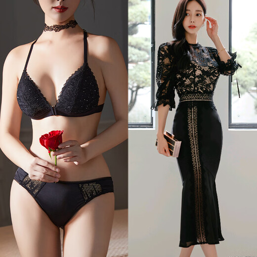 Victoria Palace French Front Buckle Bra Triangle Cup Lingie Lingie Комфортно и красиво летние летние большие большие сиськи маленький бюстгальтер + бюстгальтер + трусики m