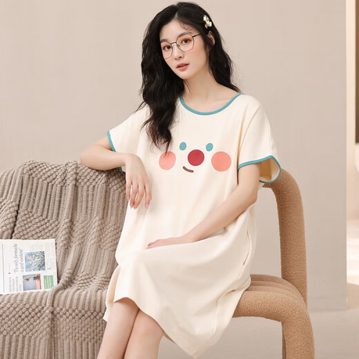 Lexi Beiqi Хлопковое хлопок с короткими рукавами ночной рубашкой Ladies Lamies Home Cartoon Cust Dev H702 170 160 (м)