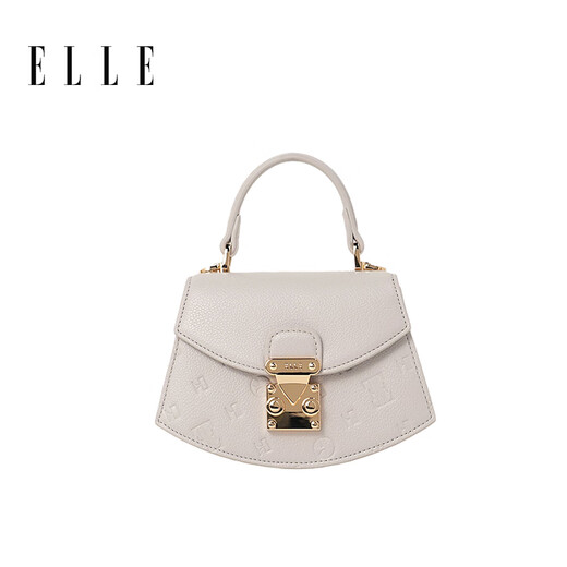 ELLE Fashion Light Luxury Handbag Designer's Litchi Pattern Exquisite Crossbody Bag 46862 Official Flagship Authentic Classic Black