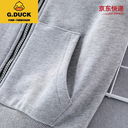 G.DUCKKIDS儿童马甲无袖背心男童坎肩儿春秋纯棉马夹外穿拉链开衫外套棒球服 灰色 140 cm