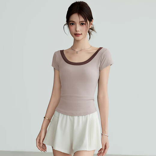 LULULMCCTN sports tops for women, thin, color-blocked, slimming, Pilates, professional fitness training, elastic breathable running yoga clothes, green L