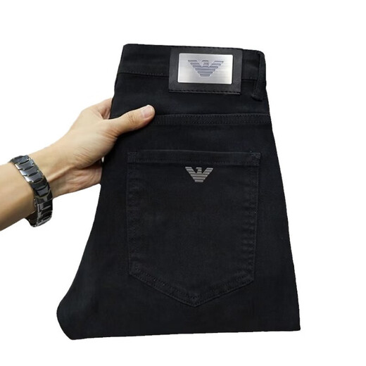 
LEE KIDS Spring and Autumn New Fashion Jeans Men's High Quality Trendy Straight Simple and Versatile Korean Style Casual Long Trousers Trendy T6624 Black 28